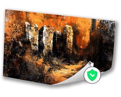Dynamisch landschap met rotsen - Rotsen poster - Posters landschap - Abstract expressionisme - Poster woonkamer - Kantoor accessoires - poster 70x50 cm