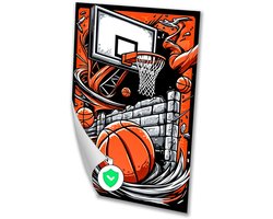 Dynamische basketbal wanddecoratie - Basketbal poster - Muurdecoratie basketbalring - Street Art - Posters kunst - Wanddecoratie woonkamer - poster 50x70 cm