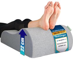 DYNMC you Beenkussen Grijs 16cm/22x40x59cm - Beenverhoger Volwassenen - Beenkussen Rugslaper - Been kussen voor het ontlasten van de benen
