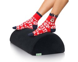 DYNMC you Comfortabele voetensteun, bureau, ergonomische voetenbank, bekleed met stevig traagschuim, zachte Oeko-Tex-overtrek, perfecte voetensteun, voetensteun, premium voetkussen, zwart