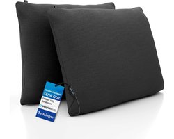 DYNMC you Sierkussen met Binnenkussen en Hoes - 2 Stuks 60 x 80 cm Antraciet | Kussens Woonkamer Oeko TEX Katoen | Comfortabele Sierkussens voor op de Bank | Decoratie Kussens Wasbaar | Met Ritssluiting