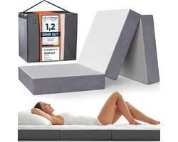 DYNMC you Vouwmatras 75x195x14 cm - Opvouwbaar Logeermatras Medium Hard H3 - Test ZEER GOED - Oeko TEX Gecertificeerd - Opklapbaar Logeerbed met Pocket - Opvouwbaar Matras Oeko TEX Standaard - Vloermatras met Tas