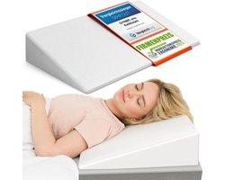 DYNMC you Wigkussen Bed 90 x 45cm - test ZEER GOED - OEKO TEX gecertificeerd - Ergonomisch Leeskussen - Lendekussen - Rugkussen Wit