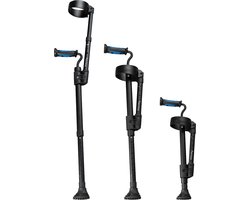 e-Ability Reiskruk – Dubbel Inschuifbare Elleboogkruk - Zwart / Blauw - Per Stuk