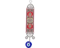 E-Ambar - Handgemaakte amulet hanger voor geluk en bescherming - Blauwe wanddecoratie met Boze oog decoraties