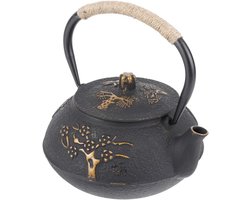 E-Ambar - Japanse Gietijzeren Theepot 900 Ml voor Kookplaat, Theeketel Thuiskeuken & Kantoor Gebruik