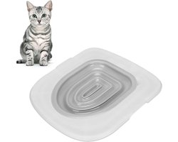 E-Ambar - Kattentoilettrainingsset Universeel Ontwerp Hoge Draagvermogen Afneembaar Eenvoudige Training Hoogwaardig Materiaal voor Reiniging Wita dienblad Inclusief Grijze Insets