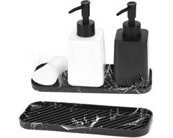 E-Ambar - Set van 2 siliconen lekbakken voor keuken en badkamer - sneldrogend, hittebestendig en zeephouder