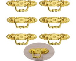 E-Ambar - Zinklegering Antieke Kastgrepen in Antiek Brons - 6 Stuks Vintage Meubelgrepen voor Kasten - Meubels DIY Decoratie met Goudaccent - Decoratieve Deurgrepen