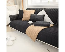 E-Shop4u® - Bankhoezen - HexaElegance Bankhoes - Kussenhoezen - Kussenhoes - 45x45 - Zwart