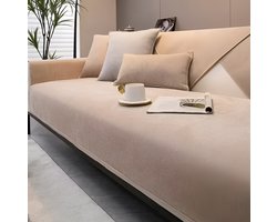 E-shop4u® - Noorse Bankhoezen - Sofacover - Universeel - Anti-Slip - Ook L-Vormige Bank - Beschermhoes - Vier Seizoenen - Diverse Maten - Maat I 90x120cm - Khaki - bankhoes hoekbank - sofa cover - bank hoes - bank beschermer - kussenhoes