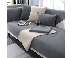 E-shop4u® - Noorse Bankhoezen - Sofacover - Universeel - Anti-Slip - Ook L-Vormige Bank - Beschermhoes - Vier Seizoenen - Diverse Maten - Maat I 90x120cm - Dimgrijs - bankhoes hoekbank - sofa cover - bank hoes - bank beschermer - kussenhoes
