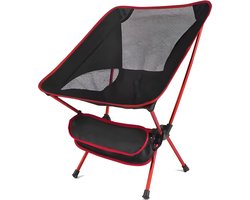 E-Shop4u® - Ultralichte Opvouwbare Stoel - Draagbaar - Duurzaam en Comfortabel - Kampeerstoel Camping - Picknick - Rood