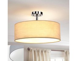 E27 grijze plafondlamp met 3 vlammen - Moderne stoffen plafondlamp voor slaapkamer - LED textiel kap - Kantoor - Woonkamer - Hal - Eetkamer - Keuken