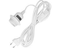 E27 lampfitting met kabel - Snoerpendel met 3,5 meter snoer, schakelaar en stekker voor hanglampen en plafondverlichting