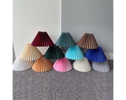 E27 Pleated Large Lamp - Anti-Dazzling Table Lamp Shade - Fabric Bedroom Lampshade for Household Office - Burgundy Lampshade - Verlichting voor Thuis en Kantoor