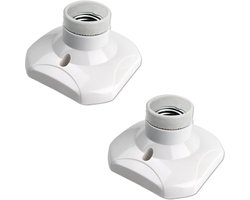 E27-schroeffitting voor plafondlamp voor binnen, AC 230V, E27 LED-lamphouder, kunststof voet E27-fitting voor garage/werkplaatsplafond, verpakking van 2