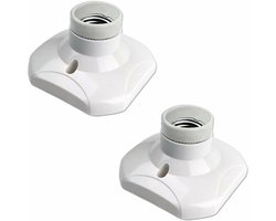 E27-schroeffitting voor plafondlamp voor binnen - AC 230V - E27 LED-lamphouder - kunststof voet E27-fitting voor plafond in garage/werkplaats - verpakking van 2