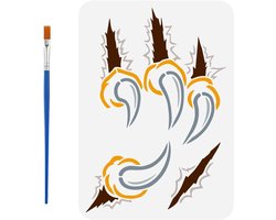 Eagle Claws Schildertemplate met Kwast 21 x 29,7 cm voor Dieren Thema DIY Decoratie Sjabloon voor Schilderen op Hout en Stof met Scheur- en Barstpatroon