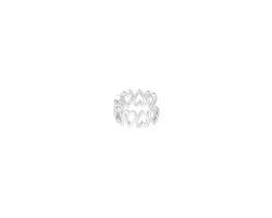 Ear cuff met hartjes - Yehwang - Ear cuff - Oorbellen - Dames ear cuff - Koper - Zilveren ear cuff - Kerst cadeau - Sinterklaas cadeau - Moederdag - Valentijn
