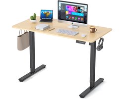 Earthyhome - Zit sta bureau - Zit-sta bureau 120 x 60 cm - Elektrisch verstelbaar 70cm-116cm - Anti-botsing technologie - Geheugenfunctie - Stille Motor - Houtkleur.