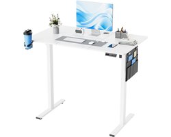 Earthyhome -Zit sta bureau - Zit-sta bureau 120 x 60 cm - Elektrisch verstelbaar 71cm-117cm - Anti-botsing technologie - Geheugenfunctie - Wit.