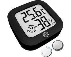 Ease Electronicz Hygrometer - Weerstation - Luchtvochtigheidsmeter - Thermometer Voor Binnen - Incl. Batterij en plakstrip