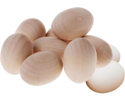 Easter Eggs 10 Pcs Wooden Eggs voor DIY Crafts - Kado's - Keuken Speelgoed Versieringen - Dubbele Kleuren