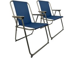 EASTWALL Opvouwbare Kampeerstoel - 2 stuks - Multifunctionele Vouwstoel - Campingstoel - Tuinstoel Inklapbaar - Klapstoel -Strandstoel - Visstoel - Blauw