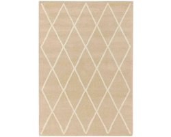 Easy Living - Albany-Diamond-Sand Vloerkleed - 160x230 cm - Rechthoekig - Laagpolig Tapijt - Landelijk, Scandinavisch - Beige