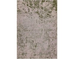 Easy Living - Easy Living Dara Green Vloerkleed - 200x290  - Rechthoek - Buiten,Laagpolig Tapijt - Industrieel - Beige, Grijs, Groen
