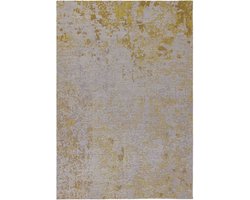 Easy Living - Easy Living Dara Ochre Vloerkleed - 200x290  - Rechthoek - Buiten,Laagpolig Tapijt - Industrieel - Beige, Geel, Grijs
