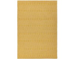Easy Living - Sloan-Mustard Vloerkleed - 200x300  - Rechthoek - Laagpolig Tapijt - Modern - Geel, Wit