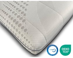 EasyBedden® Cooltouch Deluxe XL Topper - Topdekmatras 140x200 - Koudschuim HR60 - Premium Tijk - Orthopedisch - Medical - 4 Seizoen topper - Anti Bacterieel - Medium/stevig - circa 7 cm dik