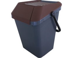 EasyMax afvalemmer 45 liter grijs, bruin | Stapelbaar