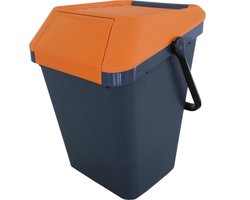 EasyMax afvalemmer 45 liter grijs, oranje