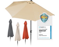 EASYmaxx halfronde parasol | 270 x 140 x 235 cm | voor balkon en terras | past perfect tegen muren | met handige slinger en UV-bescherming 40+ | zorgt voor schaduw