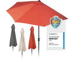 EASYmaxx halfronde parasol | 270 x 140 x 235 cm | voor balkon en terras | past perfect tegen muren | met handige slinger en UV-bescherming 40+ | zorgt voor schaduw