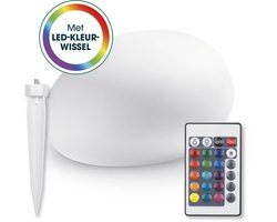 EASYmaxx LED-zonnelamp met kleurwisseling | Decoratieve tuinlamp met LED-verlichting | Prachtige lichteffecten met daglichtsensor voor binnen en buiten | Tuindecoratie, weerbestendig IP67, steen