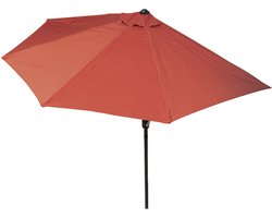 EASYmaxx Parasol, terracotta, 230 x 140 cm, parasol halfrond