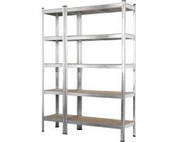 EASYmaxx rekken & werkbank voor zwaar gebruik set van 2 - 1750 kg draagvermogen, 175 kg per niveau - TÜV-getest