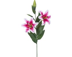 Easyplants | Kunstbloem Lelie 85 cm roze | Zijde | Nepbloemen | roze | Onderhoudsvrij | Kant-en-klaar