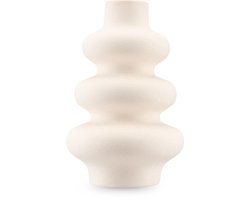 Easyplants | Vaas Meadow 21 cm beige | Keramiek | Ovaal | beige | Japandi stijl | Design Vaas