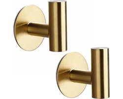 EAVY 2 stuks Zelfklevende Handdoekhaakjes - Handdoekhouders - Plakhaakjes - Goud