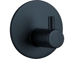 EAVY Handdoekhaakjes Zelfklevend Zwart - 1x Zelfklevende Haakjes - Handdoekhouder - Plakhaakjes - Wandhaak