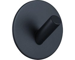 EAVY Handdoekhaakjes Zelfklevend Zwart - 1x Zelfklevende Haakjes - Handdoekhouder - Plakhaakjes - Wandhaak