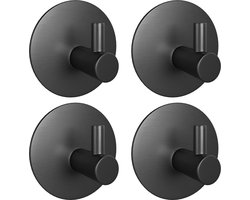 EAVY - Set van 4 Zelfklevende handdoekhaakjes RVS - Gunmetal