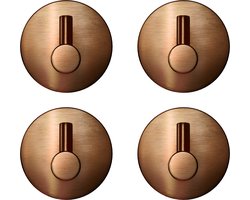 EAVY - Set van 4 Zelfklevende handdoekhaakjes RVS - handdoekhouder - wandhaak - plakhaak - Geborsteld Koper