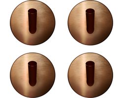 EAVY - Set van 4 Zelfklevende handdoekhaakjes RVS - handdoekhouder - wandhaak - plakhaak - Geborsteld Koper