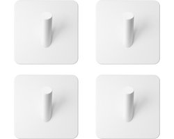 EAVY - Set van 4 Zelfklevende handdoekhaakjes RVS - handdoekhouder - wandhaak - plakhaak - WIT